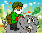 Dibujo Rey Baltasar en elefante pintado por daiyshadai