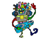 Dibujo Robot DJ pintado por valeriab