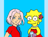 Dibujo Sakura y Lisa pintado por camilululu