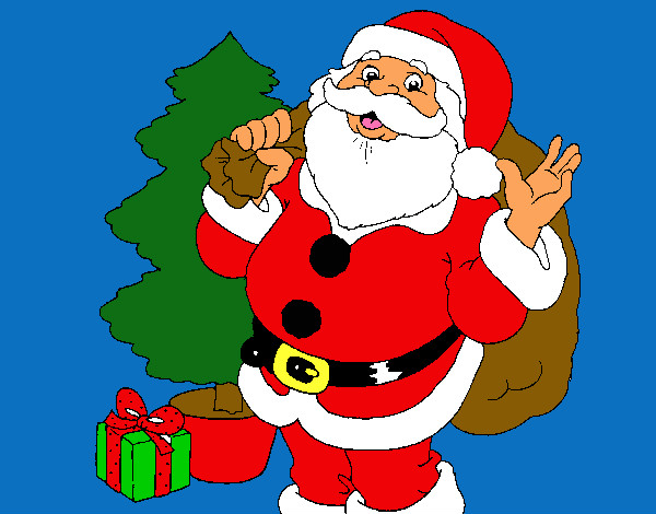 Dibujo de Santa Claus y un árbol de navidad pintado por Jesus_1233 en   el día 12-11-13 a las 22:15:03. Imprime, pinta o colorea tus  propios dibujos!
