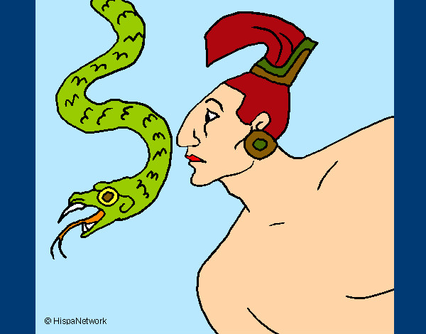 Dibujo Serpiente y guerrero pintado por lilimexico