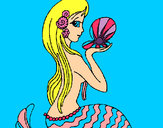 Dibujo Sirena y perla pintado por SinaiV