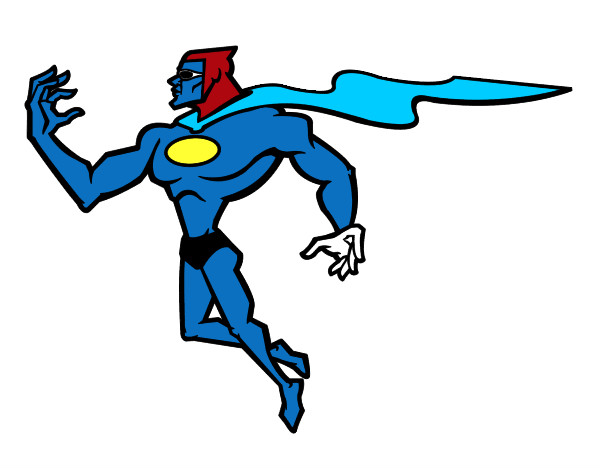 Dibujo Superhéroe poderoso pintado por yamomile