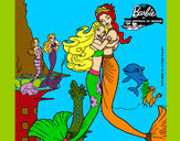 Dibujo Barbie sirena y la reina sirena pintado por picac