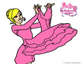 Dibujo Barbie y su vestido de ballet pintado por lumazapa
