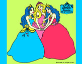 Dibujo Barbie y sus amigas princesas pintado por MARIYUYI