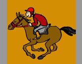 Dibujo Carrera de caballos pintado por lista