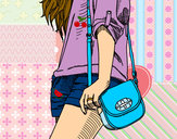 Dibujo Chica con bolso pintado por CrazyMorfo