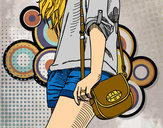 Dibujo Chica con bolso pintado por lorenasand
