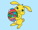 Dibujo Conejo con huevo de pascua pintado por sarasosa