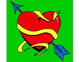 Dibujo Corazón con flecha pintado por picac