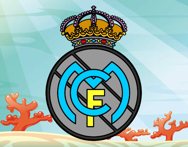 Dibujo Escudo del Real Madrid C.F. pintado por Olivier