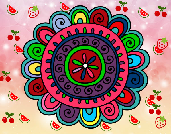 Dibujo Mandala alegre pintado por paola123