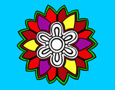 Dibujo Mándala con forma de flor weiss pintado por escarlita