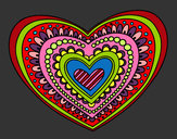 Dibujo Mandala corazón pintado por leslycf90