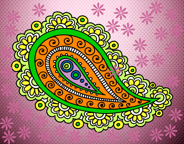 Dibujo Mandala lágrima pintado por yayito