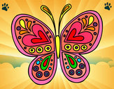 Dibujo Mandala mariposa pintado por daniela356
