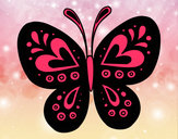 Dibujo Mandala mariposa pintado por jabalera