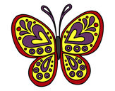 Dibujo Mandala mariposa pintado por mazui