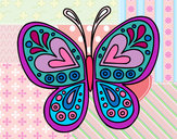 Dibujo Mandala mariposa pintado por PENDLETON 