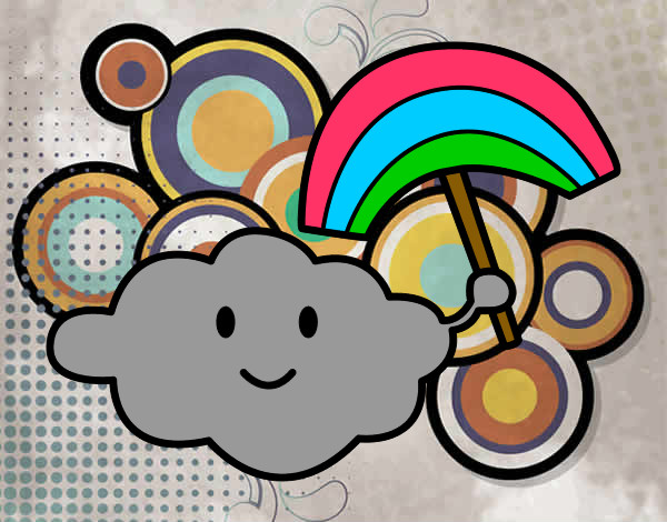 Dibujo de Nube con arcoiris pintado por Valuu35 en Dibujos.net el día