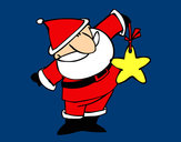 Dibujo Papá Noel con una estrella pintado por amalia