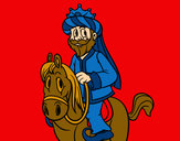 Dibujo Rey Gaspar a caballo pintado por amalia
