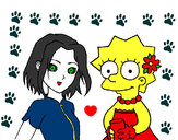 Dibujo Sakura y Lisa pintado por rociiova