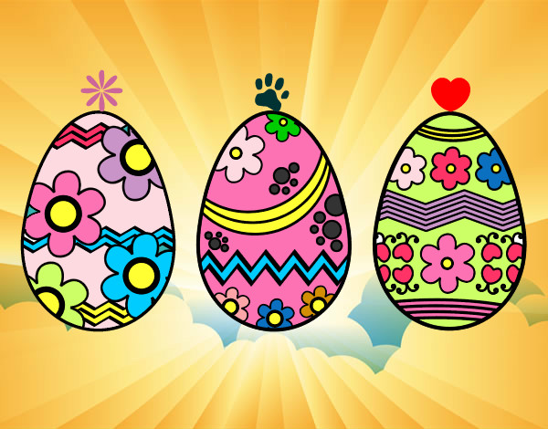 Dibujo Tres huevos de pascua pintado por MARIYUYI