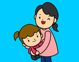 Dibujo Abrazo con mamá pintado por CandeWG