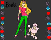 Dibujo Barbie con look moderno pintado por nen1t4