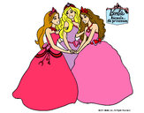 Dibujo Barbie y sus amigas princesas pintado por sofhia