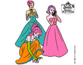 Dibujo Barbie y sus amigas vestidas de gala pintado por BARBILI