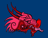 Dibujo Cabeza de dragón rojo pintado por FERNANDA0