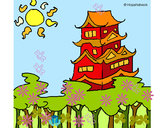 Dibujo Casa japonesa pintado por Avellanita