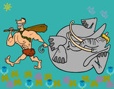 Dibujo Caza de elefante pintado por chiisai