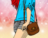 Dibujo Chica con bolso pintado por Jissellina