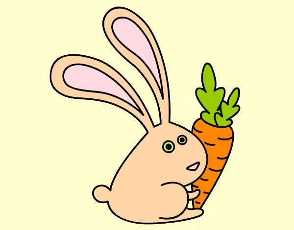 Dibujo Conejo con zanahoria pintado por Lidia3