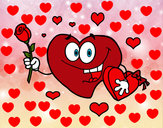 Dibujo Corazón con caja de bombones pintado por carol11