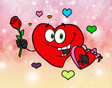 Dibujo Corazón con caja de bombones pintado por estefani23