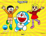 Dibujo Doraemon y amigos pintado por espejo111