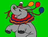 Dibujo Elefante con 3 globos pintado por amalia