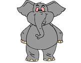 Dibujo Elefante contento pintado por MartinB