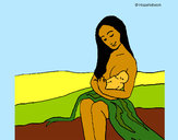 Dibujo Madre con su bebe pintado por Josito14