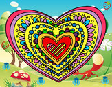 Dibujo Mandala corazón pintado por Nella1308