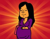 Dibujo Mujer embarazada pintado por Nachali