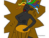 Dibujo Músico africano pintado por azalia 