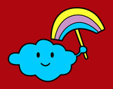 Dibujo Nube con arcoiris pintado por tizi2014