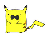 Dibujo Pikachu con bigote pintado por Love1D1D