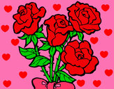 Dibujo Ramo de rosas pintado por estefani23